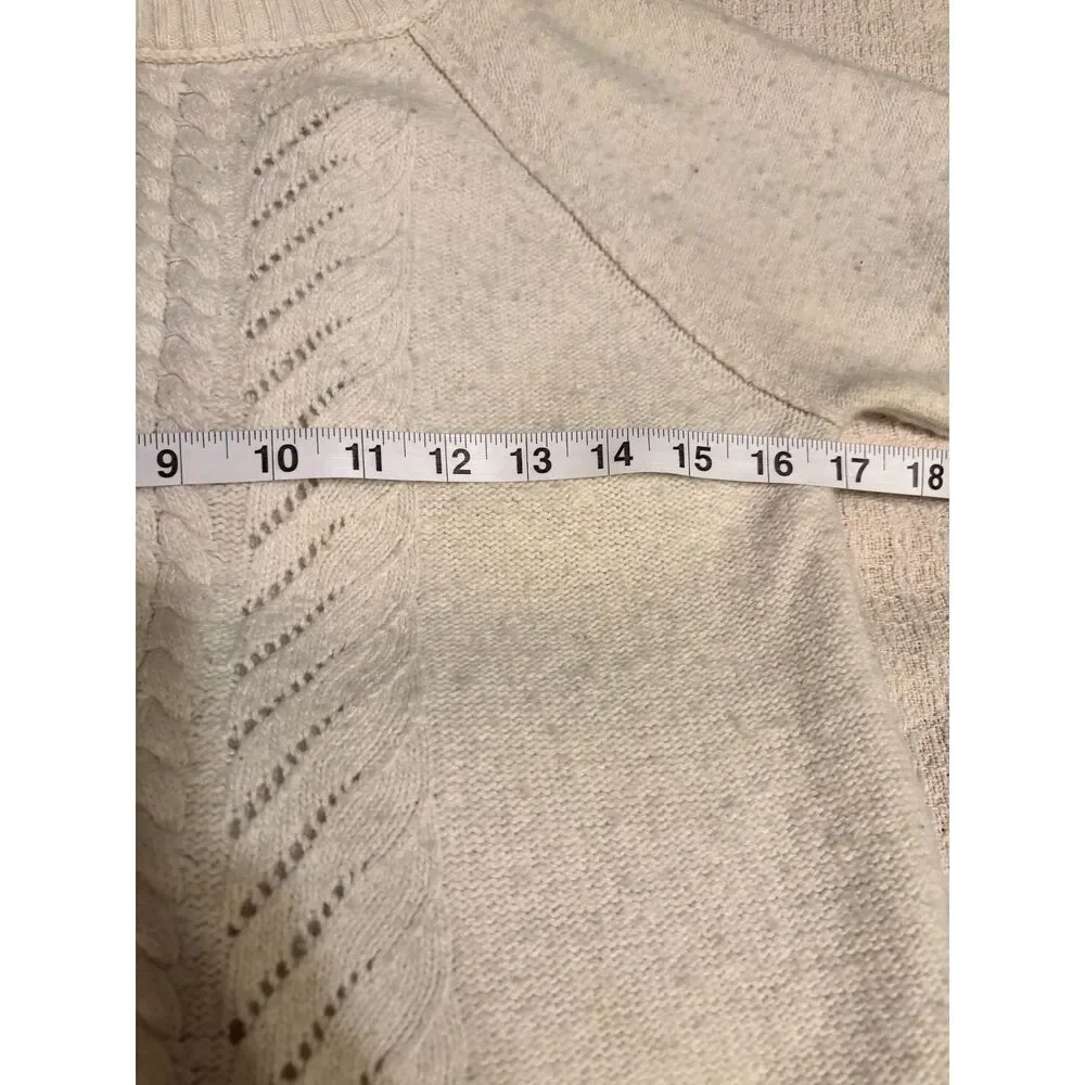 J.Crew Cream Cable Knit Sweater Merino Wool Blend Women's Small
